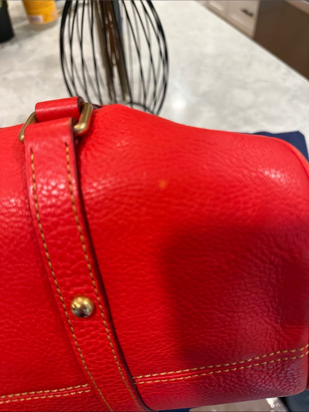 Dooney and Bourke large Florentine satchel in strawberry - Picture 6 of 12